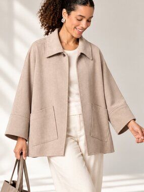 MarlaWynne Oyster Faux Suede Topper Swing Jacket XL NWT Oversized Kimono Sleeve
